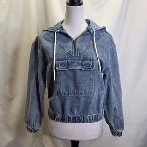 Working Title Denim Hooded Pullover Jacket Size Small